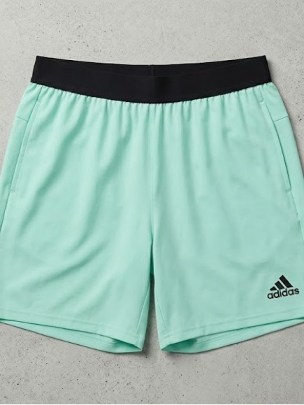 adidas Mint Green Athletic Shorts with Black Waistband